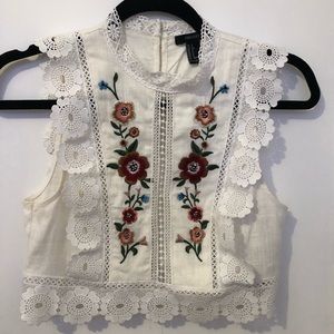 bohemian floral style tank top crop top